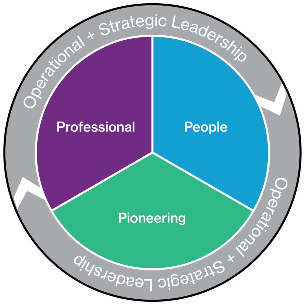 wheel of professional, people, and pioneering